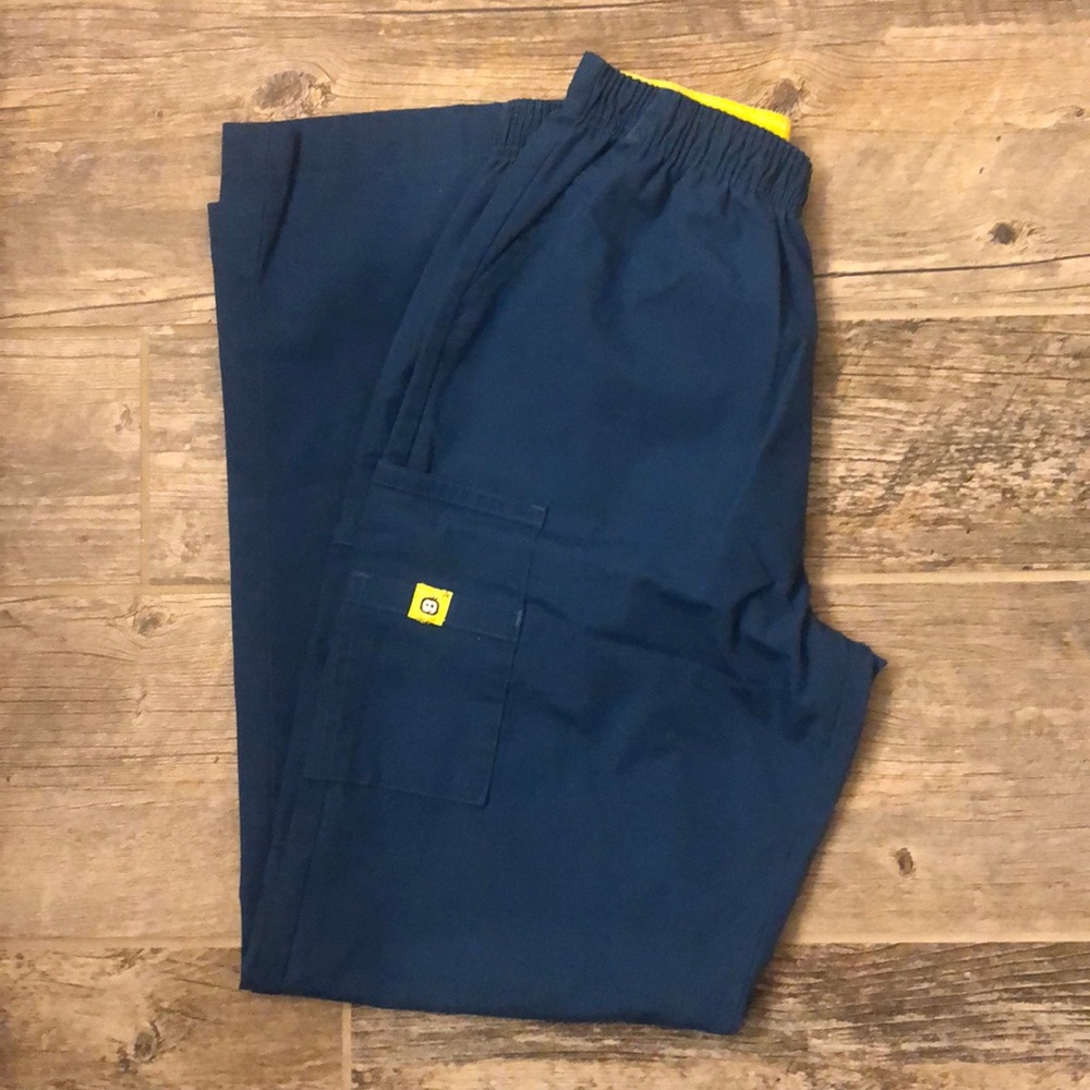 Spread Good Cheer Teal Scrub Pants, Size Medium